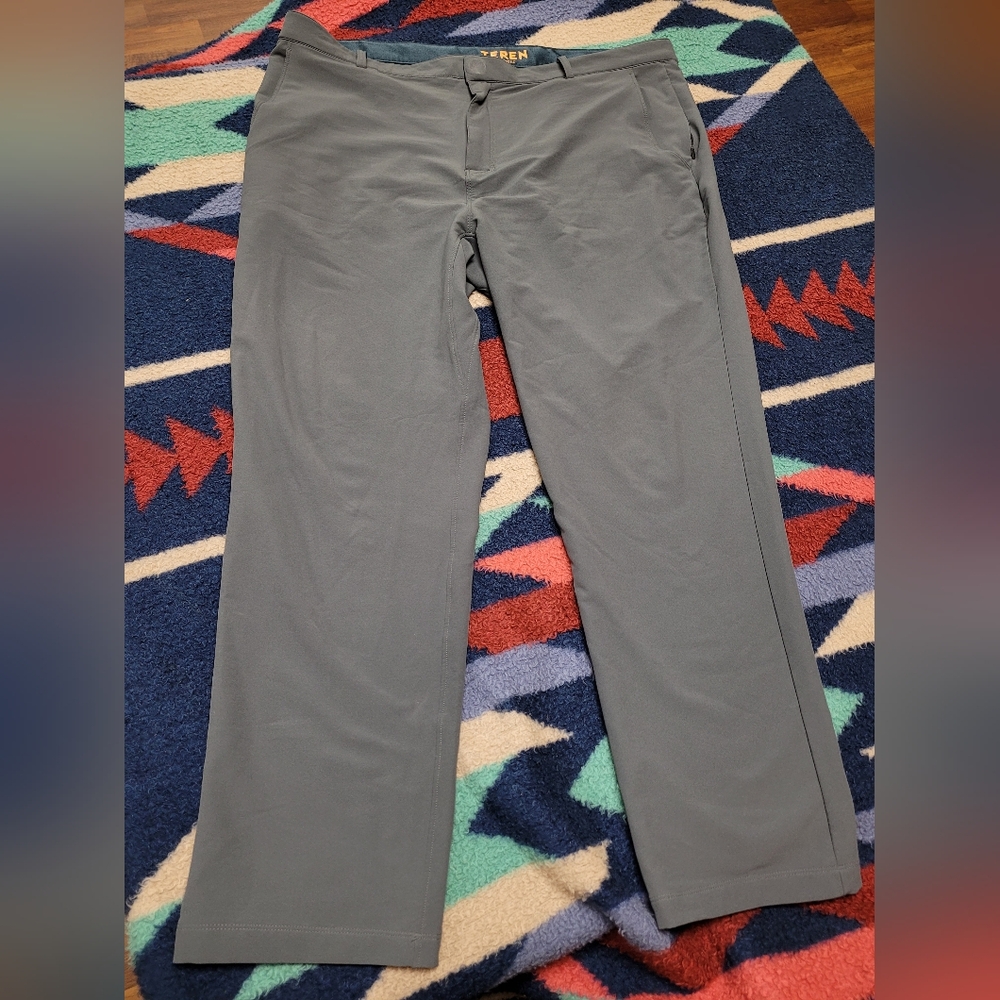Teren Designs Pants Mens 42x30 Charcoal Gray Hiking Outdoor Performance Chino